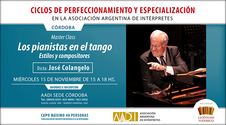 Master Class “Los Pianistas en el Tango. Estilos y Composiciones” 