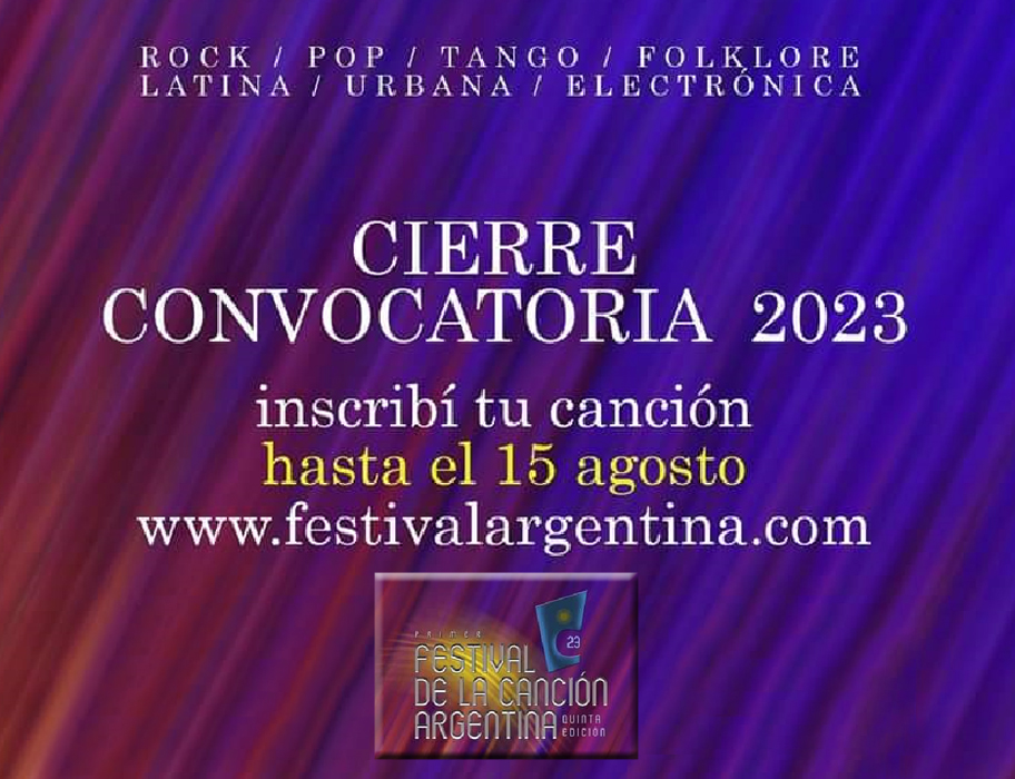FESTIVAL DE LA CANCION - CIERRE CONVOCATORIA 2023
