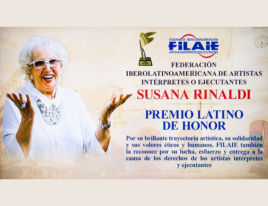 Premio Latino de Honor a Susana Rinaldi